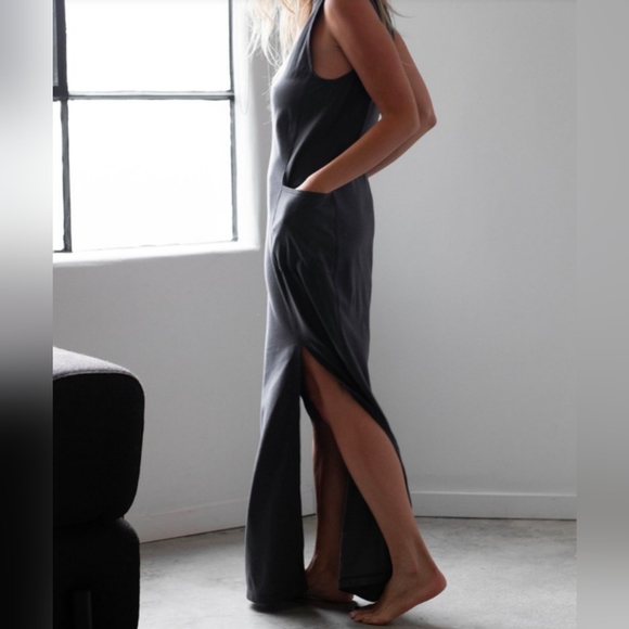 NWOT Lunya Cool Paneled Sleeveless Maxi Dress in Gray Size XS - Picture 3 of 11